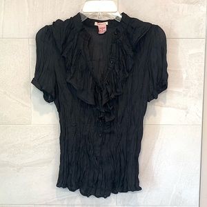Fire Los Angeles black sheer button up layering shirt. Size medium